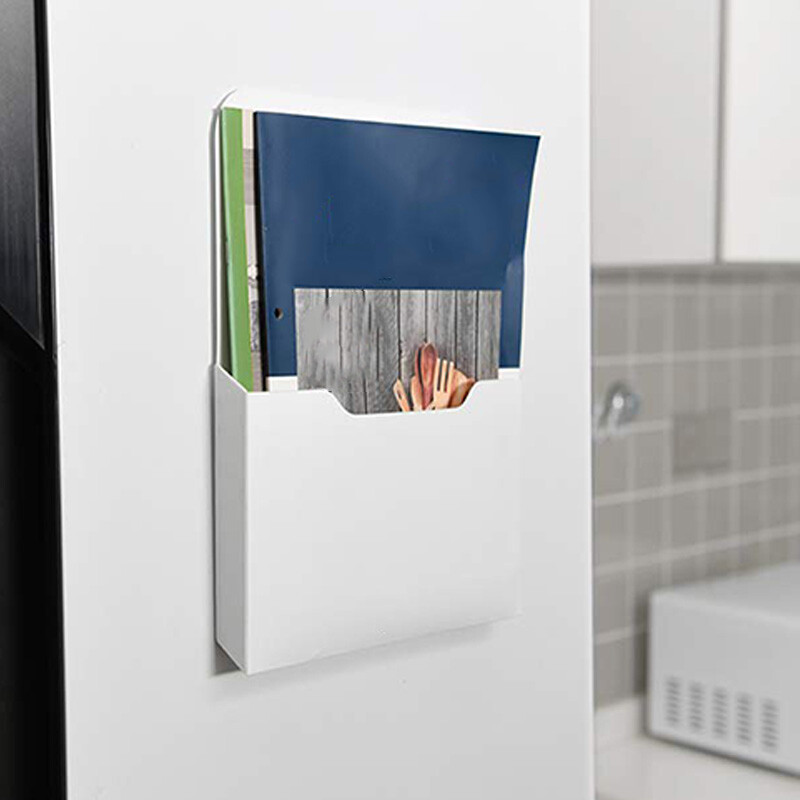 Suport magnetic pentru fișiere - Suport magnetic pentru hârtie, organizator de buzunar pentru depozitare articole de birou Organizator de corespondență pentru caiete, scrisori