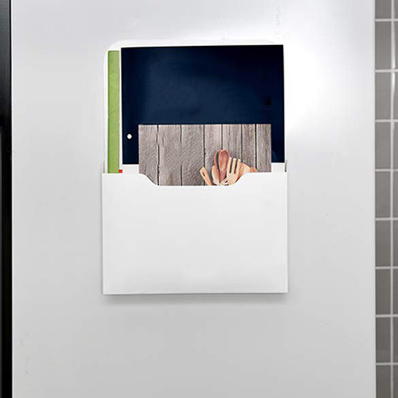 Suport magnetic pentru fișiere - Suport magnetic pentru hârtie, organizator de buzunar pentru depozitare articole de birou Organizator de corespondență pentru caiete, scrisori