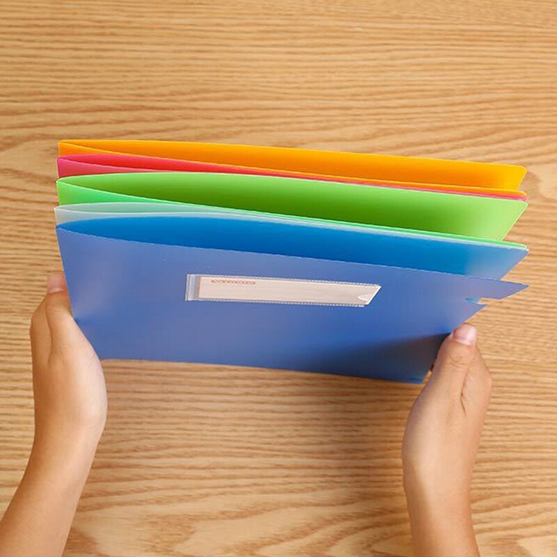 A4 Проста едноцветна папка с файлове, един слой, L-образна форма, голям капацитет, държач за хартиени файлове, органайзер за съхранение на данни за училищен офис