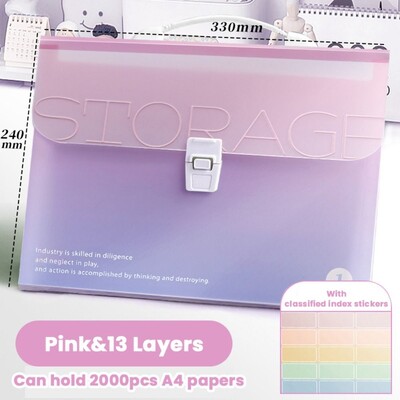 Prijenosna vodootporna A4 mapa s datotekama Pohranjivanje testnog papira Klasificirana torba za organe za pohranu PP 13 džepova Organizator datoteka Školski ured