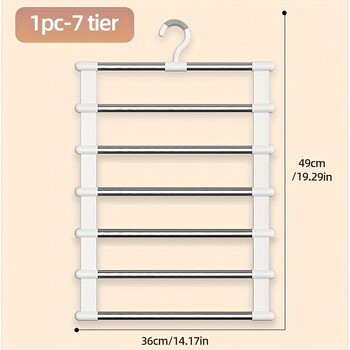 Мултифункционална поставка за панталони, окачване на облачна стълба, сгъваема поставка за панталони, скоба за панталони от неръждаема стомана, многопластово безпроблемно съхранение