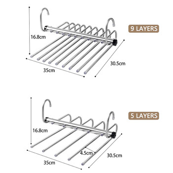 Телескопична сгъваема многофункционална многослойна кука Закачалка за панталон Домакинска щипка за панталон Гардероб Поставка за панталони