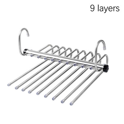 Telescopic pliabil, multifuncțional, cârlig cu mai multe straturi, umeraș pentru pantaloni de uz casnic, clemă pentru pantaloni, dulap, suport pentru pantaloni