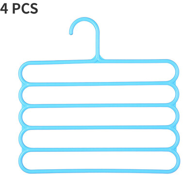 Stalak za hlače od 4 komada Višenamjenski uređaj za uštedu prostora za kućanstvo Višeslojna vješalica za hlače Ormar za hlače Kvačica za odjeću u boji 5 slojeva