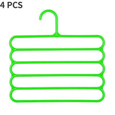 Stalak za hlače od 4 komada Višenamjenski uređaj za uštedu prostora za kućanstvo Višeslojna vješalica za hlače Ormar za hlače Kvačica za odjeću u boji 5 slojeva