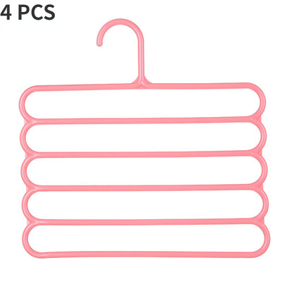 Stalak za hlače od 4 komada Višenamjenski uređaj za uštedu prostora za kućanstvo Višeslojna vješalica za hlače Ormar za hlače Kvačica za odjeću u boji 5 slojeva