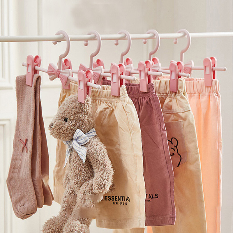 Suport pentru pantaloni antiderapant, 5 bucăți, ajustabil și extensibil, fără cusături, pentru uz casnic, suport de uscare pentru copii, antiderapant
