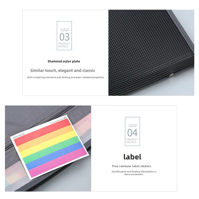 Mapa s datotekama s dvostrukim patentnim zatvaračem veličine A4, 13 slojeva, studentski ispit velikog kapaciteta, papirna torba za pohranu, organizator uredskih dokumenata