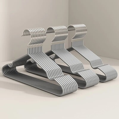 Jauna stila pieaugušo apģērbu pakaramais ar pretslīdēšanu un bez pēdām, sabiezināts plastmasas pārklājums mājas veļas žāvēšanas plauktam