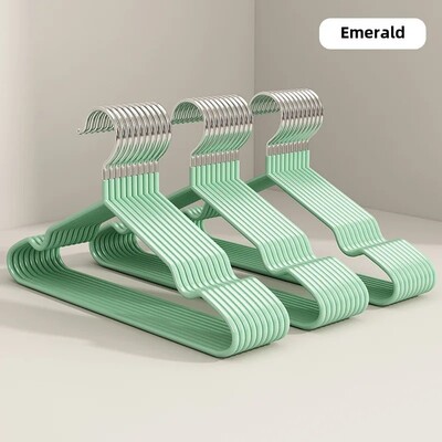 Jauna stila pieaugušo apģērbu pakaramais ar pretslīdēšanu un bez pēdām, sabiezināts plastmasas pārklājums mājas veļas žāvēšanas plauktam