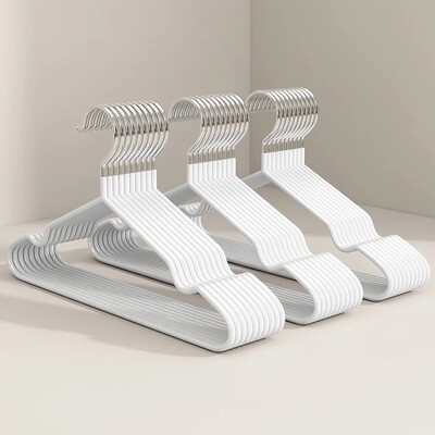 Jauna stila pieaugušo apģērbu pakaramais ar pretslīdēšanu un bez pēdām, sabiezināts plastmasas pārklājums mājas veļas žāvēšanas plauktam