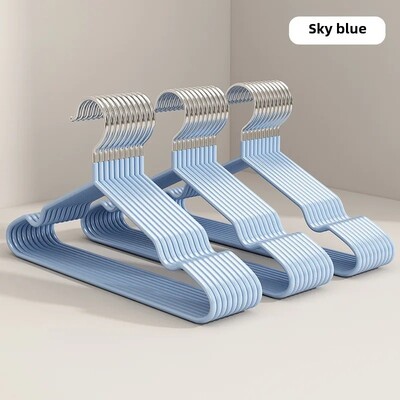 Jauna stila pieaugušo apģērbu pakaramais ar pretslīdēšanu un bez pēdām, sabiezināts plastmasas pārklājums mājas veļas žāvēšanas plauktam