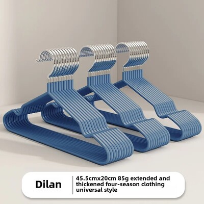 Jauna stila pieaugušo apģērbu pakaramais ar pretslīdēšanu un bez pēdām, sabiezināts plastmasas pārklājums mājas veļas žāvēšanas plauktam