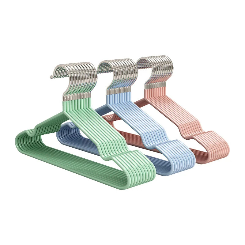 Jauna stila pieaugušo apģērbu pakaramais ar pretslīdēšanu un bez pēdām, sabiezināts plastmasas pārklājums mājas veļas žāvēšanas plauktam