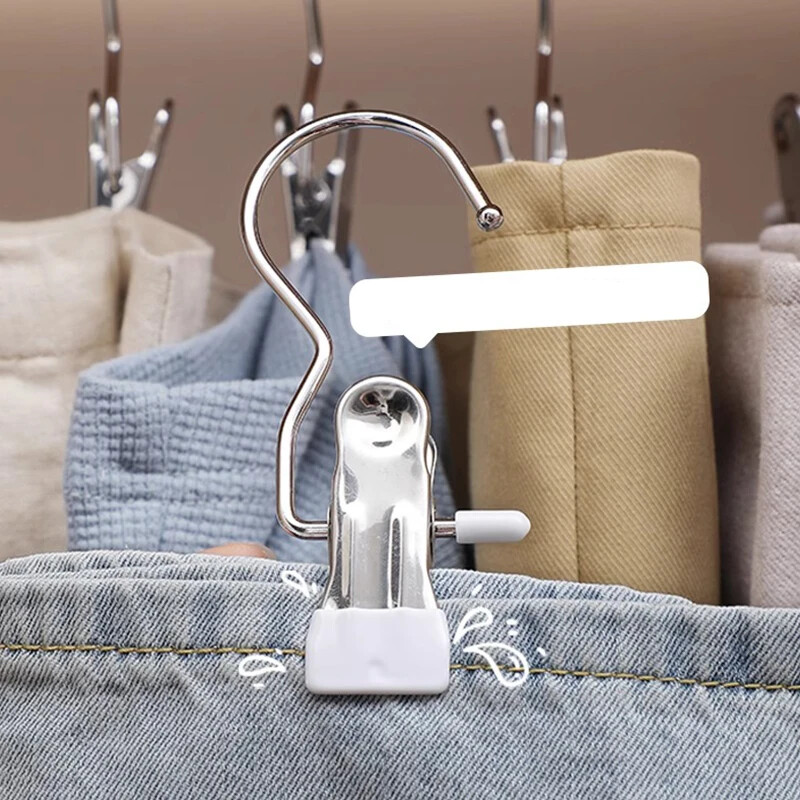 10 komada dvostruke ljepljive višenamjenske kopče za hlače od nehrđajućeg čelika s kukama za kućno skladištenje i sušenje odjeće