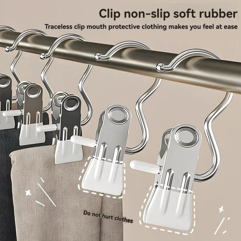 10 komada dvostruke ljepljive višenamjenske kopče za hlače od nehrđajućeg čelika s kukama za kućno skladištenje i sušenje odjeće