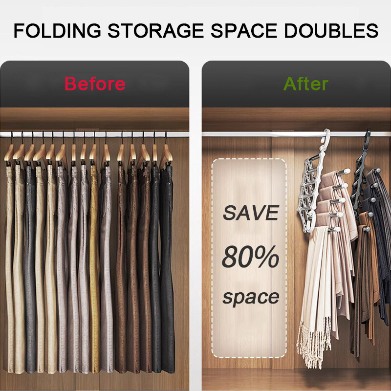 Suport retractabil pentru pantaloni din oțel inoxidabil, pliabil, multifuncțional, pentru economisirea spațiului, umerașe pentru pantaloni, dulap pliabil, organizator de garderobă