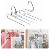 Stalak za hlače na uvlačenje od nehrđajućeg čelika Višenamjenski ormar Organizator Neklizajući višeslojni stalak za hlače za traperice, šalove