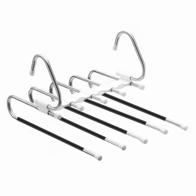 Stalak za hlače na uvlačenje od nehrđajućeg čelika Višenamjenski ormar Organizator Neklizajući višeslojni stalak za hlače za traperice, šalove