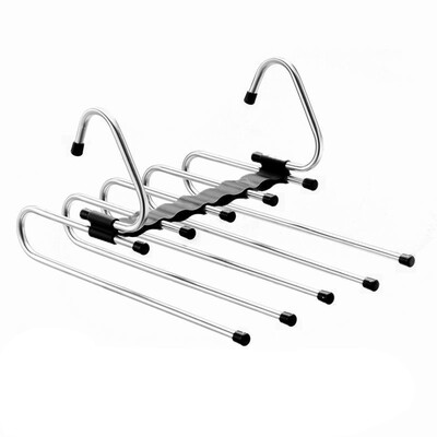 Stalak za hlače na uvlačenje od nehrđajućeg čelika Višenamjenski ormar Organizator Neklizajući višeslojni stalak za hlače za traperice, šalove