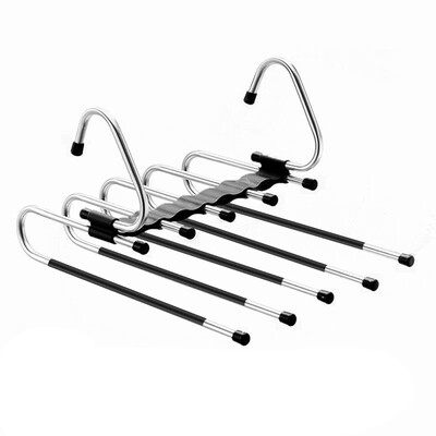 Stalak za hlače na uvlačenje od nehrđajućeg čelika Višenamjenski ormar Organizator Neklizajući višeslojni stalak za hlače za traperice, šalove