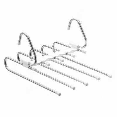 Stalak za hlače na uvlačenje od nehrđajućeg čelika Višenamjenski ormar Organizator Neklizajući višeslojni stalak za hlače za traperice, šalove