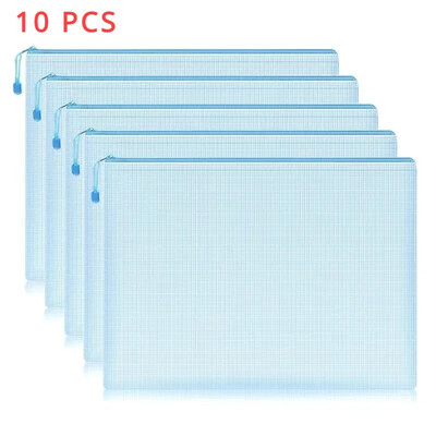 5/10 gab. Tīkla rāvējslēdzēja maisiņš dokumentu maisiņu uzglabāšanas mapes fails Macaron A4 izmēra zīmuļu futrālis somas Skolas biroja piederumi Kancelejas preces