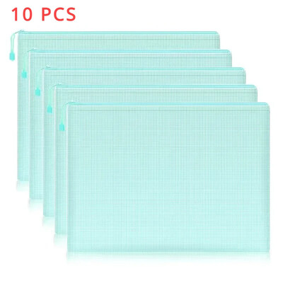 5/10 gab. Tīkla rāvējslēdzēja maisiņš dokumentu maisiņu uzglabāšanas mapes fails Macaron A4 izmēra zīmuļu futrālis somas Skolas biroja piederumi Kancelejas preces