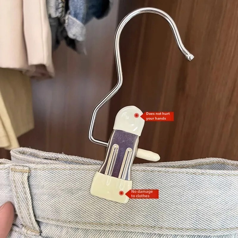 Clip cârlig de suspendare multifuncțional din oțel inoxidabil Cârlig metalic cu 3 caractere Cizme șosete Clip pentru șapcă Afișare Clip de probă Clip unică