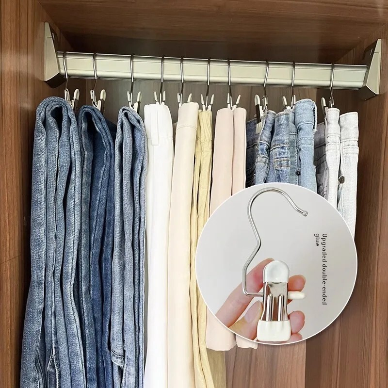 Clip cârlig de suspendare multifuncțional din oțel inoxidabil Cârlig metalic cu 3 caractere Cizme șosete Clip pentru șapcă Afișare Clip de probă Clip unică