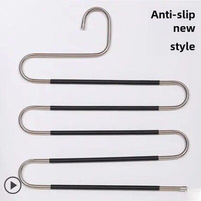 Suport pentru pantaloni magic cu mai multe straturi Suport pentru pantaloni în formă de S din oțel inoxidabil Suport multifuncțional anti-alunecare pentru pantaloni în stil pentru bărbați și femei