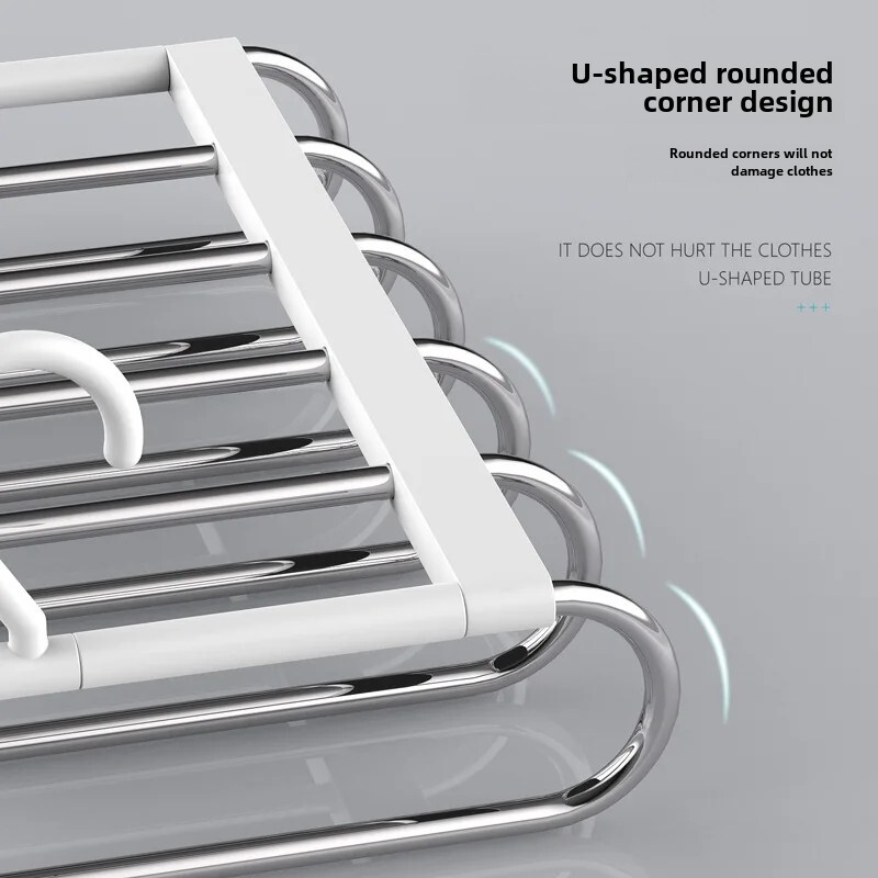 Višeslojni sklopivi stalak za hlače Kućna upotreba Čarobna bešavna kopča za hlače Skladištenje garderobe Goddess Vješalica za hlače Organizator ormara