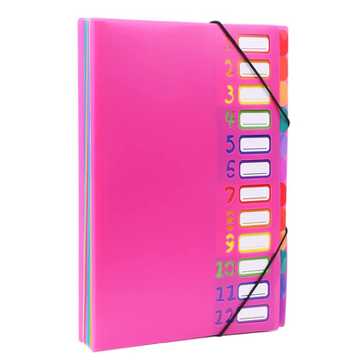 Органайзер за разширяване на папка с размер A4 Letter, 24 джоба, 240 листа, папка с дъгова подплата за дома, офиса, училище