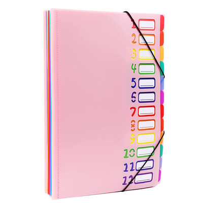 Органайзер за разширяване на папка с размер A4 Letter, 24 джоба, 240 листа, папка с дъгова подплата за дома, офиса, училище