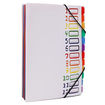 Органайзер за разширяване на папка с размер A4 Letter, 24 джоба, 240 листа, папка с дъгова подплата за дома, офиса, училище