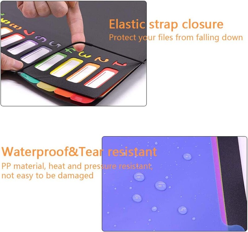 Органайзер за разширяване на папка с размер A4 Letter, 24 джоба, 240 листа, папка с дъгова подплата за дома, офиса, училище