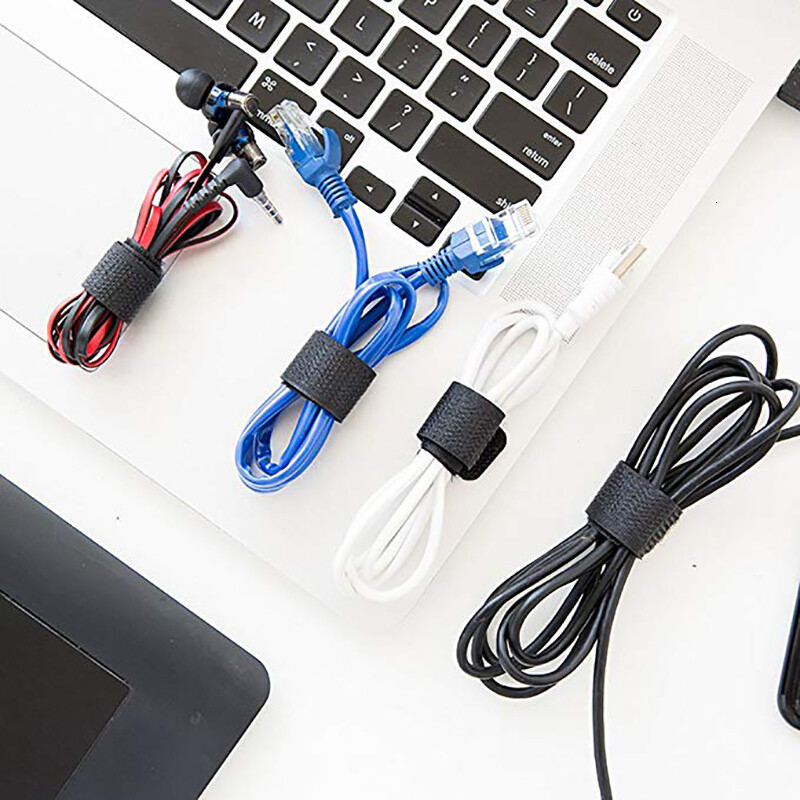 10 bucăți/lot 2cm * 20cm nailon cataramă inversă dispozitiv de fixare cu cârlig legături de cablu curea cu velcro Finisare linie lipicioasă