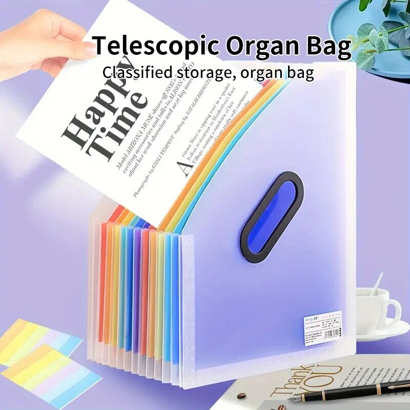 Vertikalna prijenosna mapa od 1 komada, proširiva torba za organe, višeslojni papirnati organizator za studente, dostupne uredske datoteke