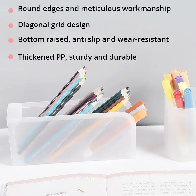 1kom bijela/crna prozirna višenamjenska kutija za pohranjivanje pisaćih olovki velikog kapaciteta