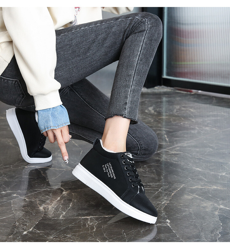 Pantofi de iarnă din bumbac 2024, pantofi sport de catifea pentru femei, cu toc plat, cizme noi de zăpadă, pantofi ocazionali pentru studenți, pantofi de damă