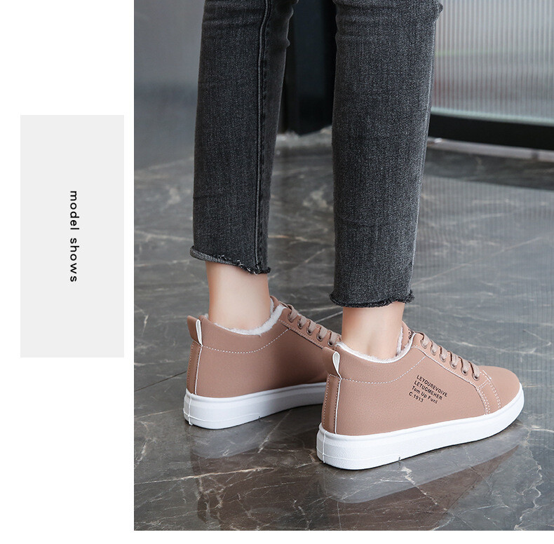 Pantofi de iarnă din bumbac 2024, pantofi sport de catifea pentru femei, cu toc plat, cizme noi de zăpadă, pantofi ocazionali pentru studenți, pantofi de damă