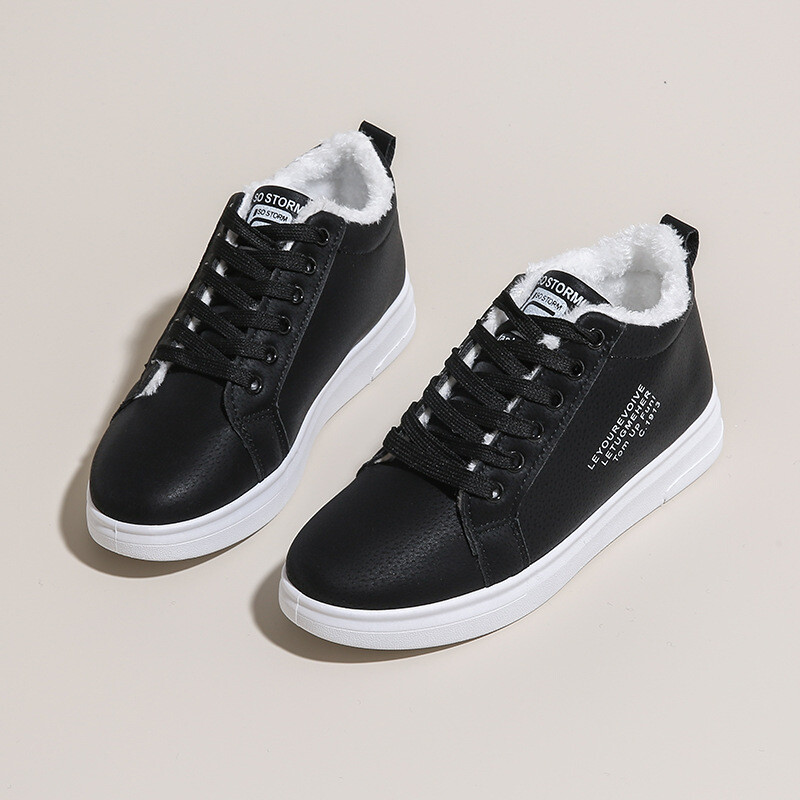 Pantofi de iarnă din bumbac 2024, pantofi sport de catifea pentru femei, cu toc plat, cizme noi de zăpadă, pantofi ocazionali pentru studenți, pantofi de damă