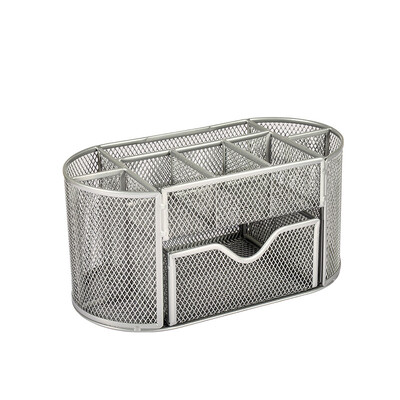 Organizator de birou cu plasă Organizator de papetărie de birou multifuncțional cu sertar Suport pentru creion Rechizite de birou pentru acasă