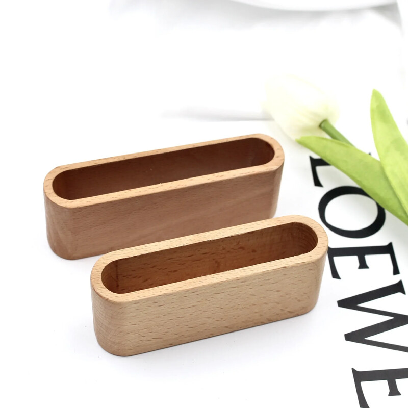 Drveni držač posjetnica s utorom za olovku za stol, drveni zaslon, poslovni podsjetnik, kutija za ured, stolna ploča, novo