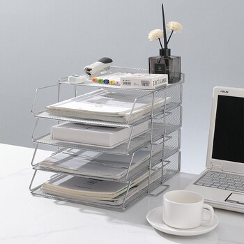 Office File Box Desktop A4 Organizer Document Organizer με δυνατότητα στοίβαξης Laminated Papers Rack Δίσκος αποθήκευσης μπάνιου για όλες τις χρήσεις για το σπίτι