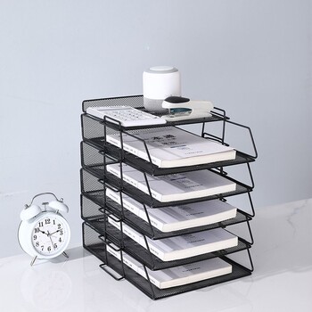 Office File Box Desktop A4 Organizer Document Organizer με δυνατότητα στοίβαξης Laminated Papers Rack Δίσκος αποθήκευσης μπάνιου για όλες τις χρήσεις για το σπίτι