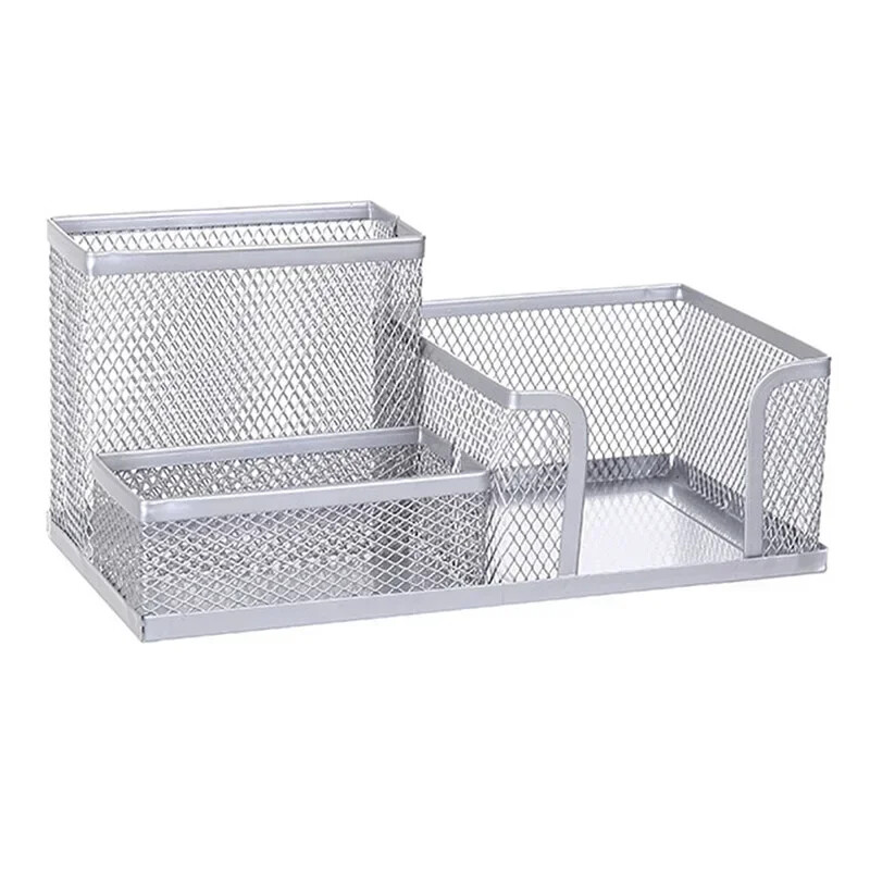 Loominguline multifunktsionaalne metallist lauaarvuti pliiatsihoidja Kontori hoiukarp Pliiats Laua Võrgustikvahend kodukontori koolilaua jaoks Salvesta