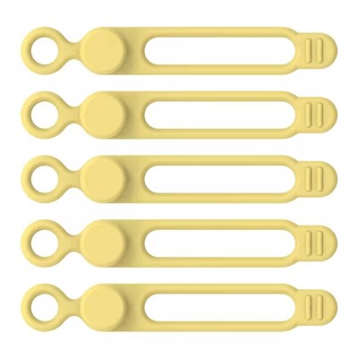 5 vnt. silikoninės kabelių juostos, daugkartinio naudojimo kabelių dirželiai, laido raišteliai, laido laido laikiklis virtuvei, biurui, mokyklai, kelionėms