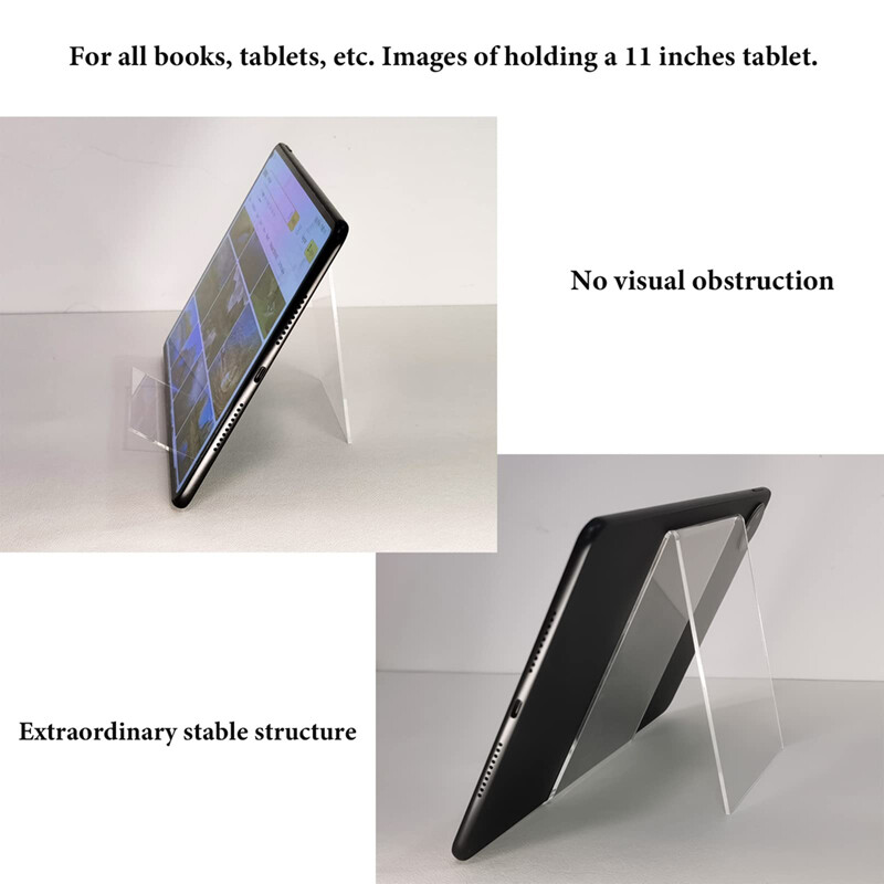 1vnt akrilo knygų rodymo stovas skaidrus molbertas be briaunelės planšetės laikiklio Mažas akrilo knygų stovas, kuriame rodomos knygos, nuotraukos, amatai