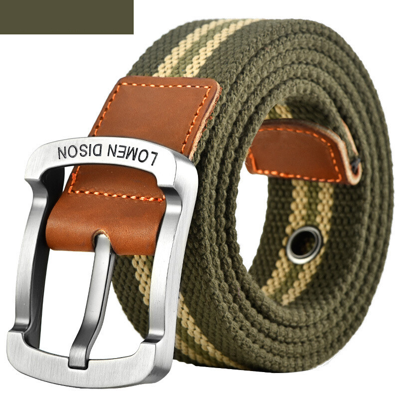 Curea de pânză, centură pentru bărbați și femei, centură pentru pantaloni casual, stil coreean, cataramă pentru student, centură militară pentru tineret pentru antrenament în aer liber